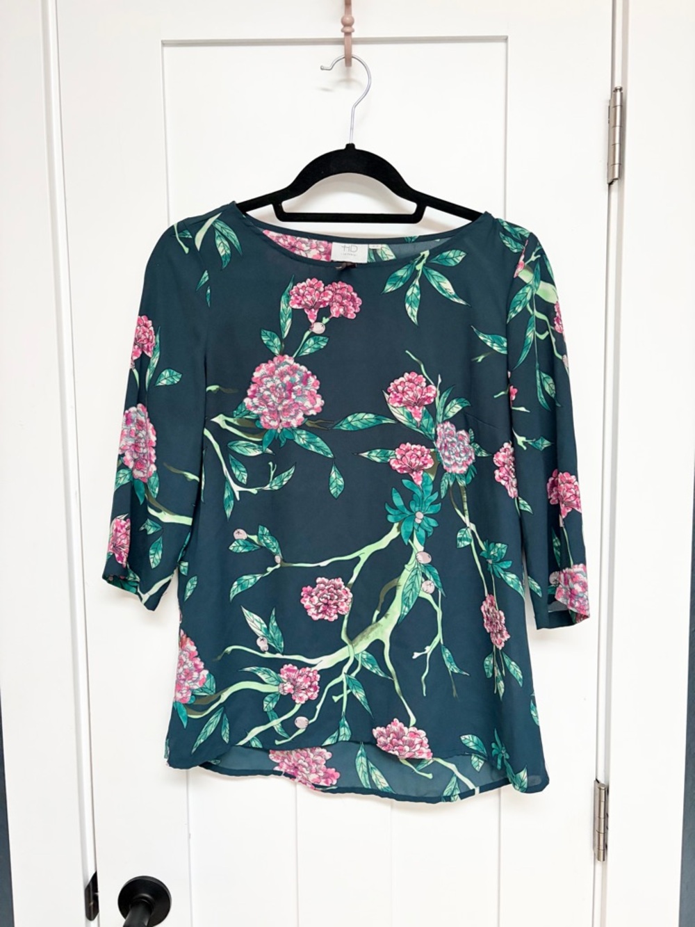 Anthro HD Green Floral Blouse